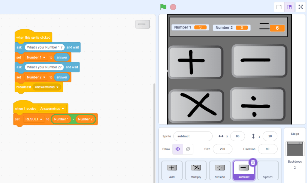 Calculator using Scratch Programming 12 Calculator using Scratch Programming