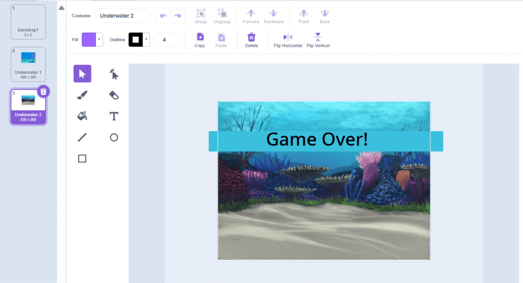 How to Create a Catch an item Game using Scratch Programming 9 Various Backdrops used in the catch an item project.