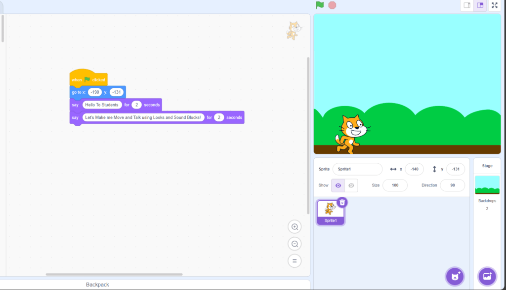 Best Projects on Looks and Sound Block in Scratch Programming