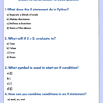 Free Conditional Statements in Python Worksheets