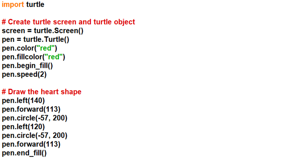 Drawing a Heart with a Message Using Python Turtle – Easy Python Project for Kids 4 Drawing a Heart with a Message Using Python Turtle – Easy Python Project for Kids